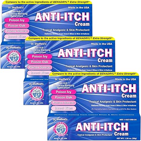 Amazon Com Dr Sheffield S Anti Itch Cream With Histamine Blocker 1 25 Oz 3 Health Personal Care