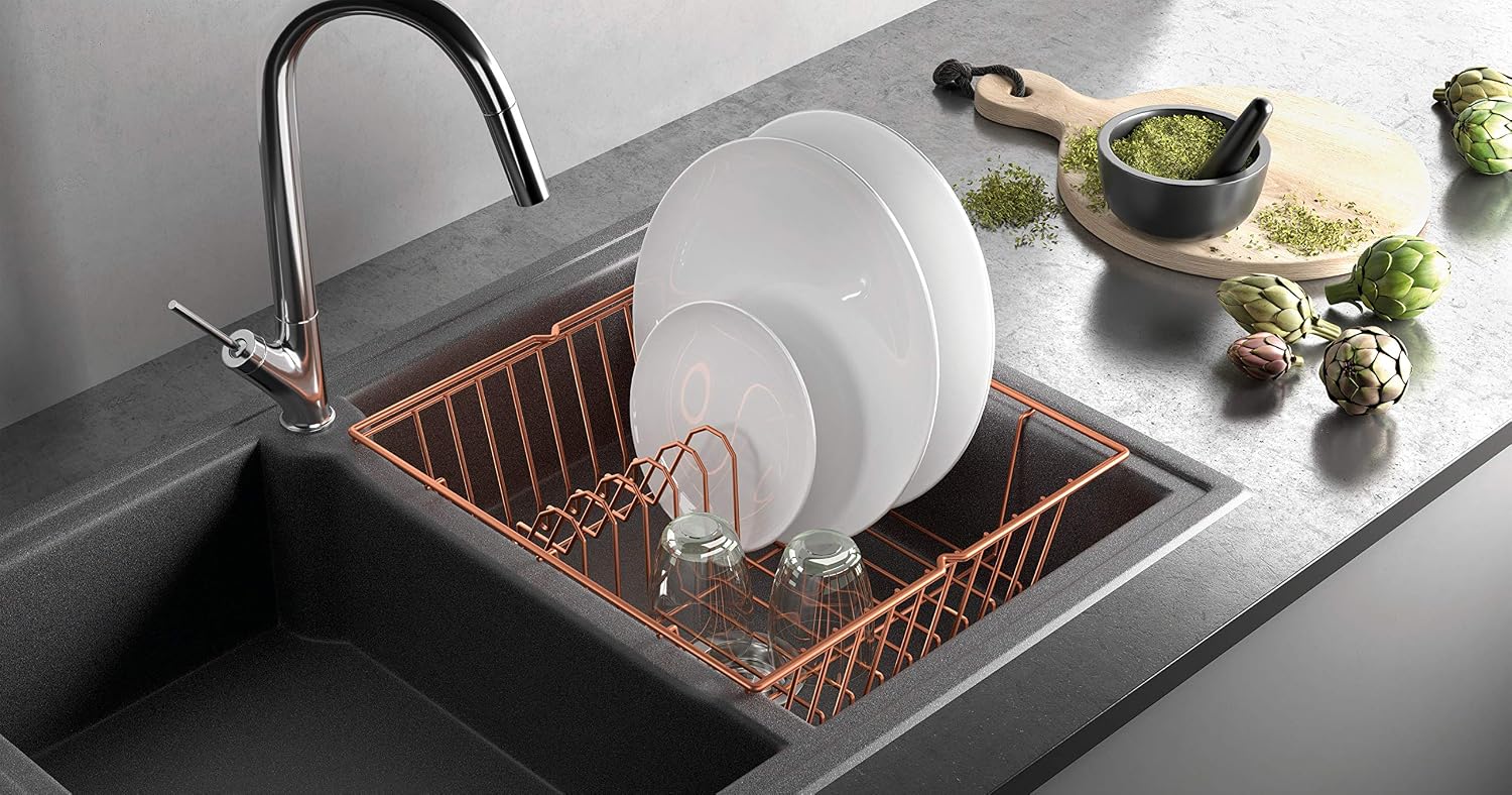 Metaltex 'Lipsia' Dish Drainer, Polytherm Copper, 36 x 33 x 12 cm - Image 4