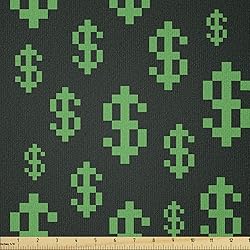 Ambesonne Money Fabric by The Yard, Pixel Art