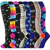 Compression Socks for Women & Men Circulation 8 Pairs Compression Socks 20-30 mmhg Best for Running,Nurse,Travel