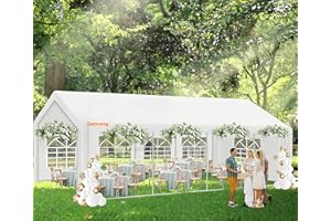 Zolyndo 13x20 FT Outdoor Party Tent, Heavy Duty Event Tent Wedding Tent Party Canopy Tent Waterproof, White Tents for Parties Wedding Birthday with Removable Sidewalls