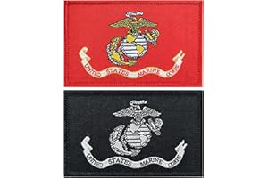 JBCD 2 Pack US Marine Corps Flag Patch Army Force Flags Tactical Patch Pride Flag Patch for Clothes Hat Patch Team Military Patches