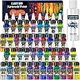X ARTY HUB Airbrush Paint - 42 Colors with 4.05 Fl Oz Thinner, Iridescent, Neon and Metallic Air Brush Paints Acrylic Ready to Spray, Water-Based Painting Set for Artists Beginners