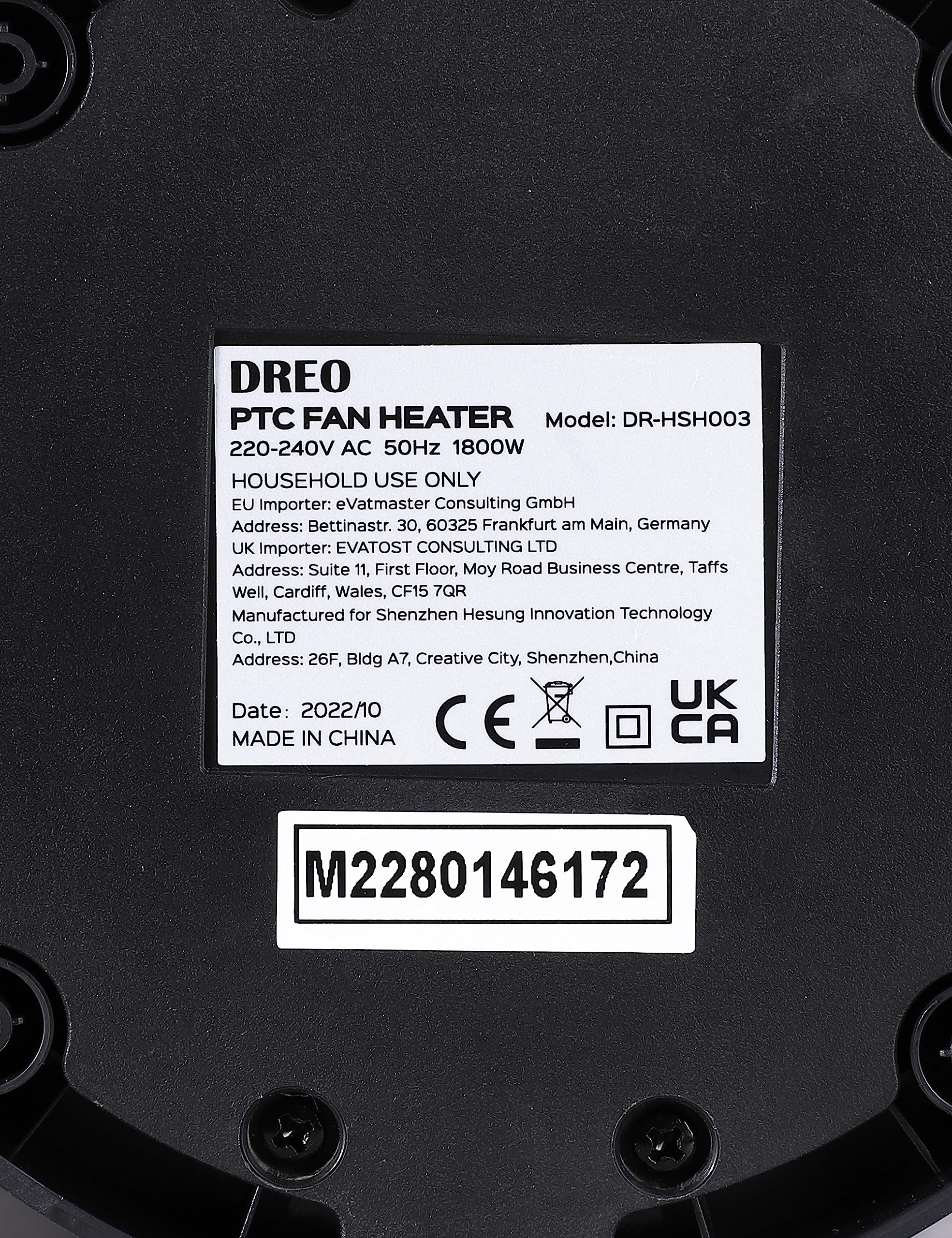 Dreo 16 Inch Electric Heater for Home, 34dB Silent Ceramic Heater, 70° Oscillation Space Heaters Energy Efficient, 3-Mode 3-Speed, Overheating & Tip-Over Protection, 12H Timer, Solaris Slim H3