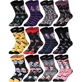 12 Pairs Sugar Skull Socks for Women Men Novelty Day of The Dead Gift | Novelty Skeleton Calavera Design, Gothic Theme Gift for Hallowween Christmas, Colorful Patterns for Sugar Skull Lover