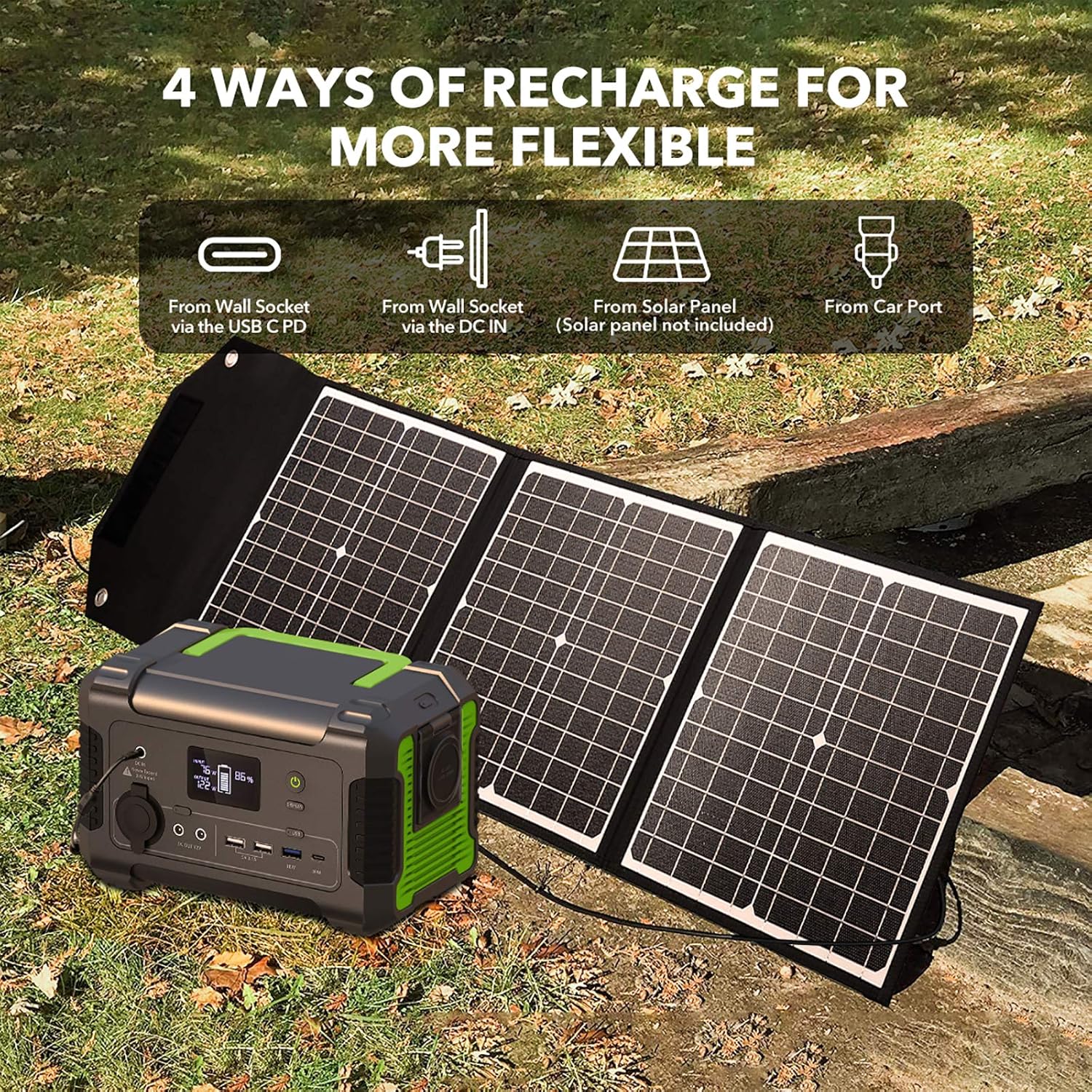 [2020 New Updated] Portable Power Station 200, 230Wh/62400mAh Camping Solar Generator Emergency Backup Battery, 110V/ 200W (300W Peak) AC Outlet, QC 3.0 USB, Type-C PD Port, 12V DC for Outdoor Camping : Electronics