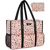 IBFUN Utility Tote Bag with 14/24 Pockets Zip Top Teacher Tote Bag for Teacher/Work Women