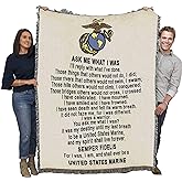 Pure Country Weavers US Marine Corps - Poem Blanket - Gift Military Tapestry Throw Woven from Cotton - Made in The USA (72x54)