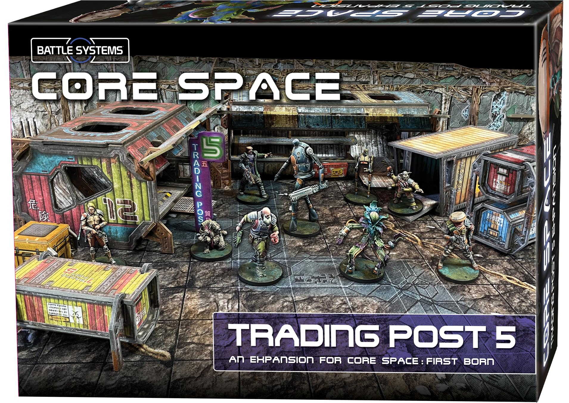 Battle Systems - Core Space First Born - Sci-Fi Miniatures Board Game - Cyberpunk 28mm Science Fiction Figures for Wargame - Tabletop Modular 3D Gaming Terrain - (Trading Post 5)