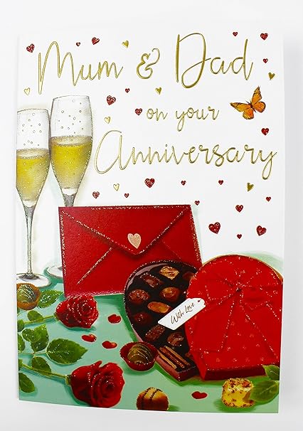 Mamma E Papa Sul Vostro Anniversario Di Matrimonio Di Amore Genitori Grande Qualita Verse Amazon It Cancelleria E Prodotti Per Ufficio