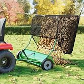 Garvee 42" Tow Behind Lawn Sweeper,Pull Behind Lawn Sweeper with 12 cu ft Large Capacity Hopper, Heavy Duty Adjustable Brush Height for Yard, Lawn and Farm Cleanup