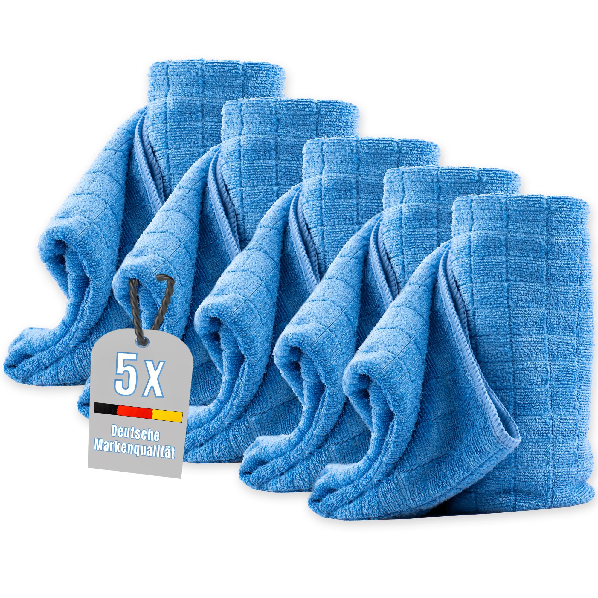 Limpando 5 x Tea Towel and Kitchen Towel (50 x 55 cm) – Cleaning Cloth for Glass, Cutlery, Plates and Kitchen – Top Microfibre Drying Towel – High Absorbency and Quick Drying
