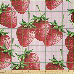 Ambesonne Red Fabric by The Yard, Delicious Big