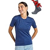 Merino.tech Merino Wool T Shirt Women - 100% Merino Wool Base Layer Women Short Sleeve Moisture-Wicking Tee and Hiking Socks