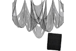 WSFSLJWDW Halloween Black Creepy Cloth 79 X 315 Inch Black Spooky Scary Gauze Spooky Fabric Cloth for Haunted House Halloween Party Doorways Outdoors Decoration