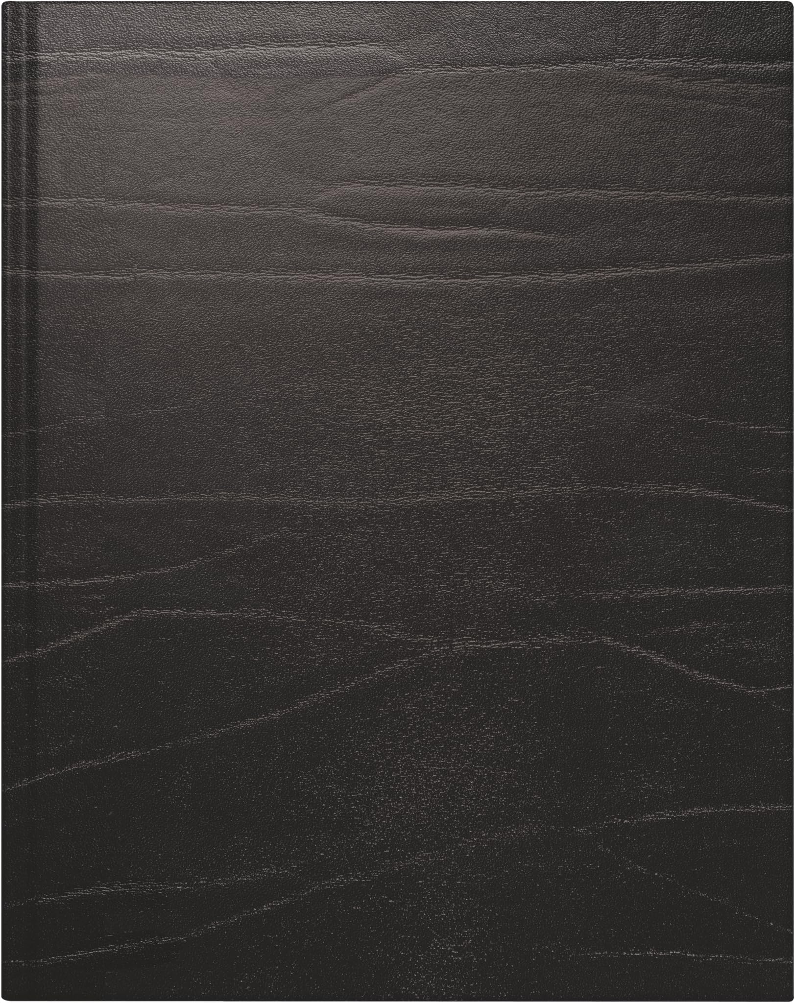 rido/idé Book Calendar Model Manager Calendar TM (2025), 2 Pages = 1 Week, 205 × 260 mm, 168 Pages, Leather Cover Toscana, Black