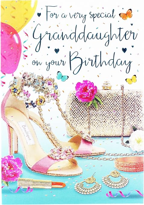 Happy Birthday Biglietto D Auguri Per Nipotina Girly Modern Verse Her Glitter Amazon It Cancelleria E Prodotti Per Ufficio