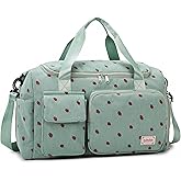 Small Gym Bags for Women, Travel Duffle Bag with Shoes Compartment, 4 in 1 Carry on Weekender Overnight Bag with Dry Wet Separated Pocket, Sport Gym Tote Bag for Yoga, Dance, Swimming, Workout, Ballet