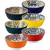 vancasso Cereal Bowls, Ceramic Soup Bowls Set of 6, 26 oz Colorful Bowls Set for Kitchen, Dishwasher & Microwave Safe- for Ce