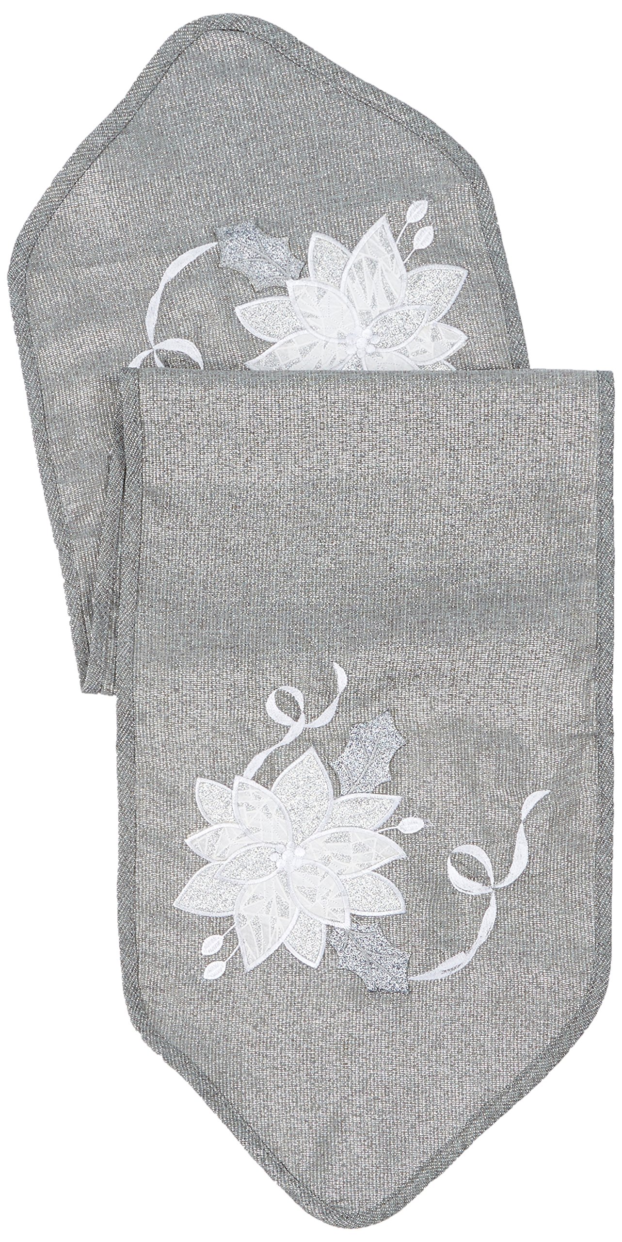 EuroF Irany Cho/MINDY1/Św Table Runner, Polyester, grey, 140 x 33 x 6 cm