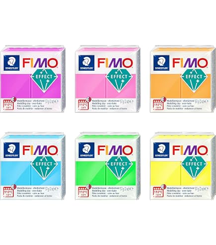 Oven Baked Clay FIMO Effect Polymer Oven Modelling Clay - 36 Colours - 57g - Buy 5 Get Oven Clay