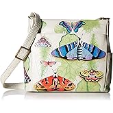 Anna by Anuschka Women's Hand-Painted Genuine Leather Crossbody with Side Pockets