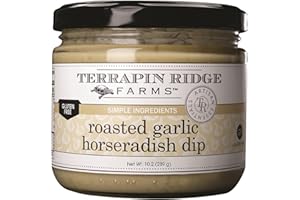 Terrapin Ridge Farms Roasted Garlic Horseradish Dip – Bold and Creamy Condiment for Meats, Sandwiches & Snacks, Gluten Free & Keto Friendly – 10.2 oz jar