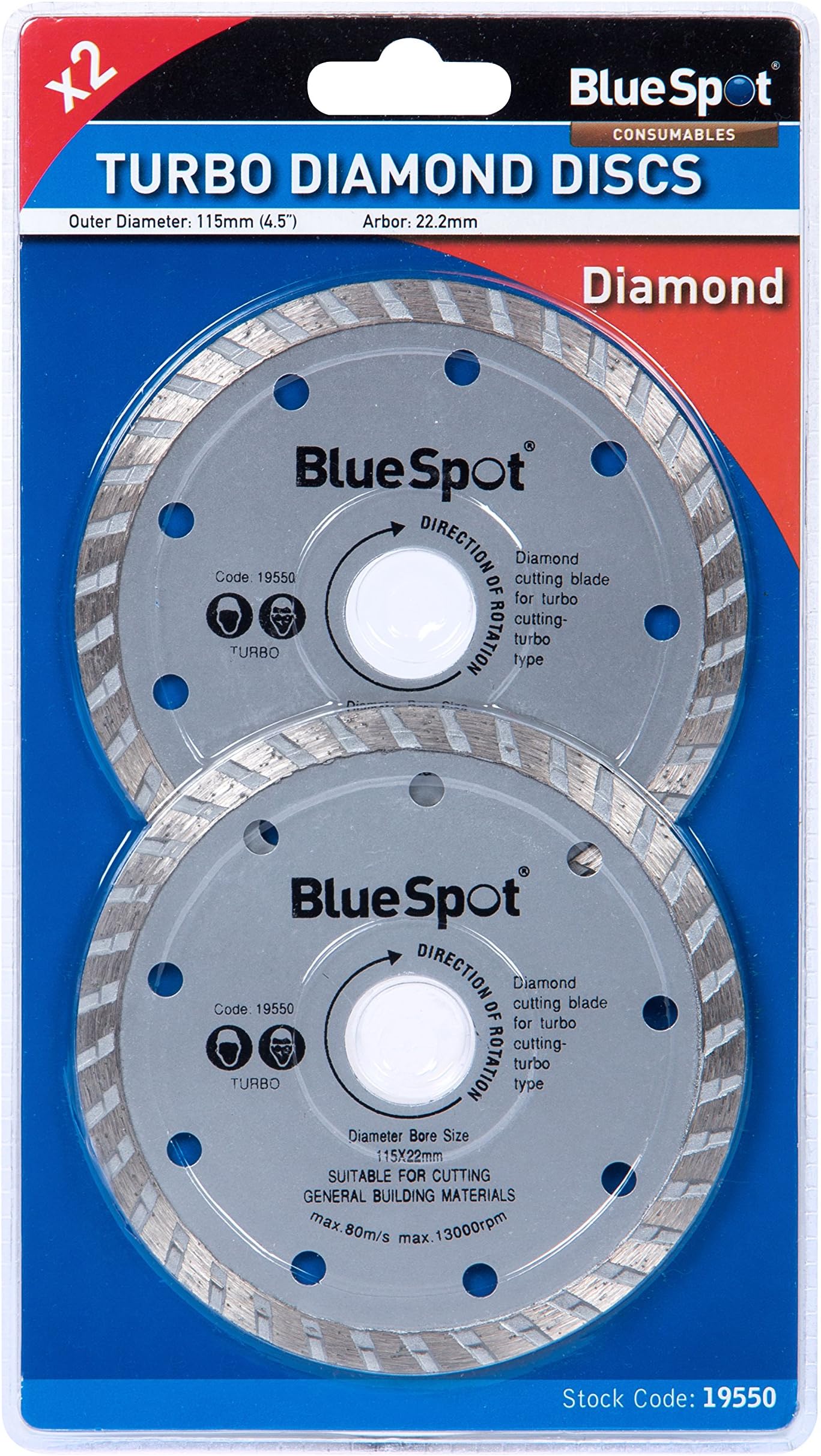 Blue Spot 19550 Turbo 4 1/2-Inch Diamond Discs - Silver (2-Piece)