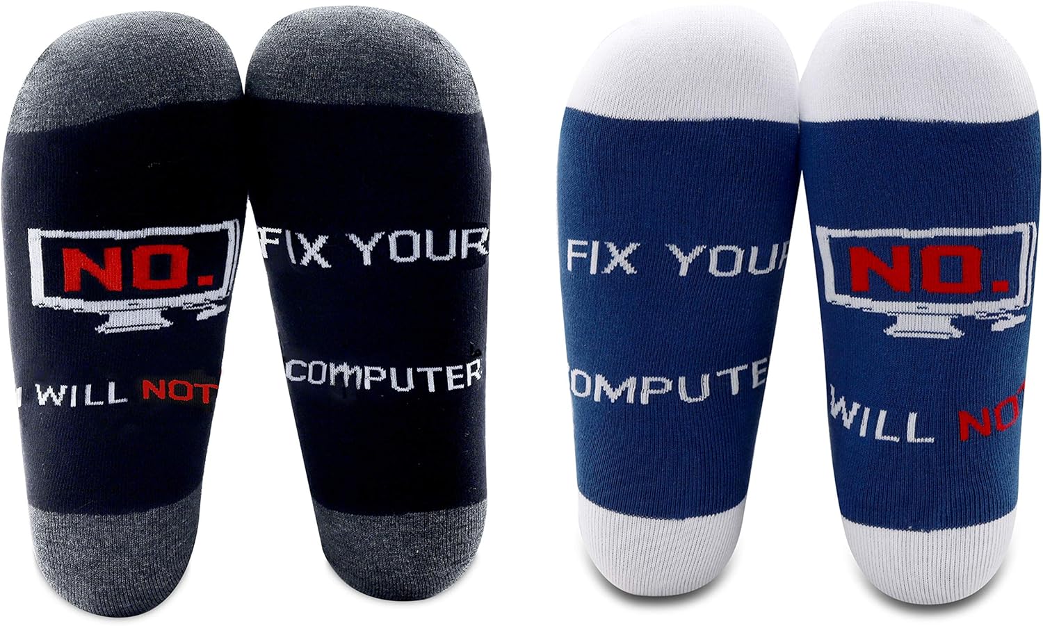 MBMSO Computer Programmer Socks Geek Gifts 2 Pairs No I Will Not Fix