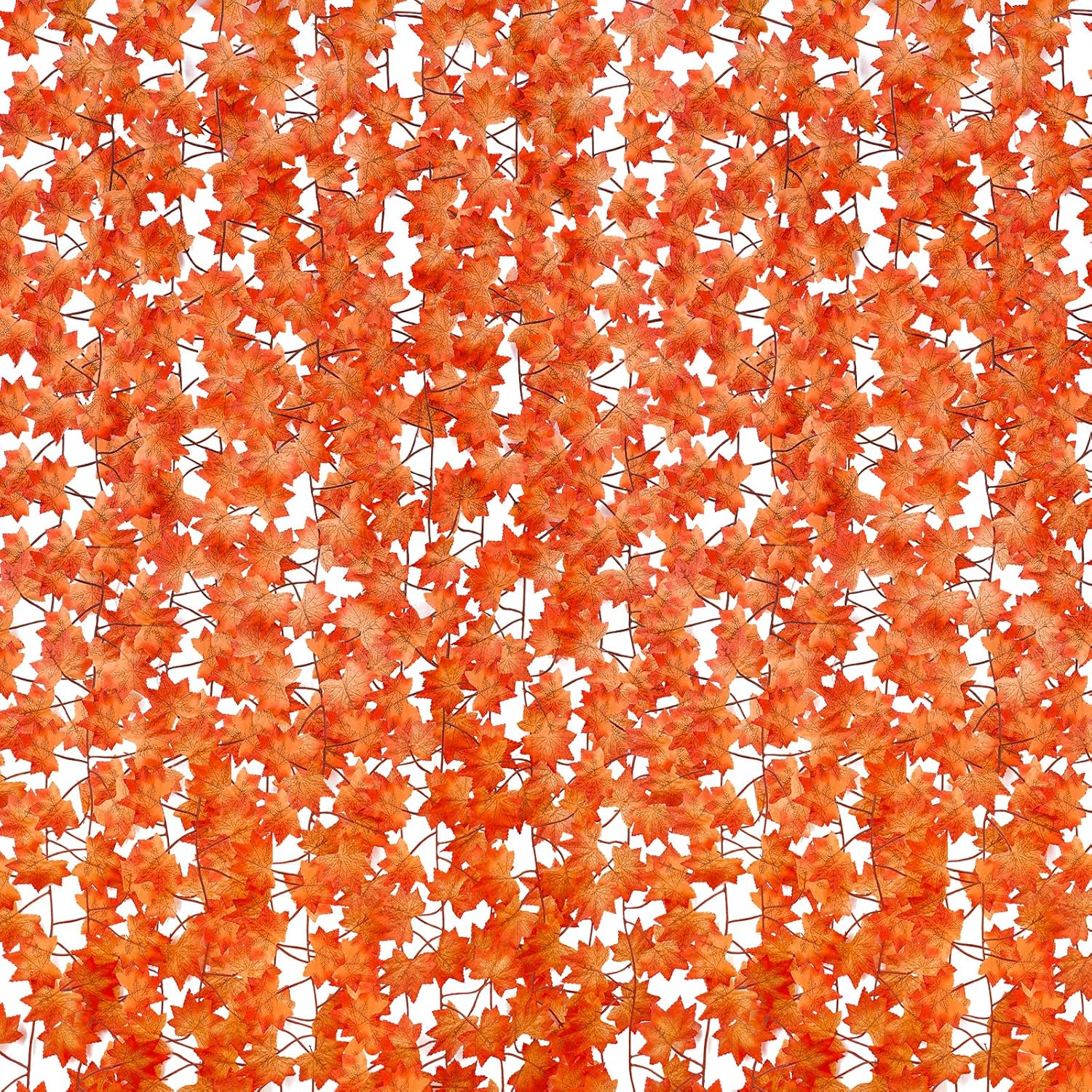 Wreaths, Garlands & Swags - Anftraer 14 Pack Fall Leaves Garland, Hanging Vines Artificial Maple Leaf Garland Fall Decorations for Home Halloween Thanksgiving Decor Front Porch Fireplace Wedding Party Fall Decor