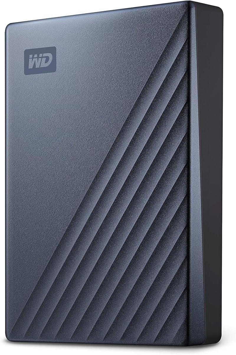 WD My Passport Ultra 6TB Portable External Drive USB-C USB-A Adapter Midnight