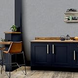 Arthouse Mid Grey Textured Linen Wallpaper - Subtle Lustre Finish view 4