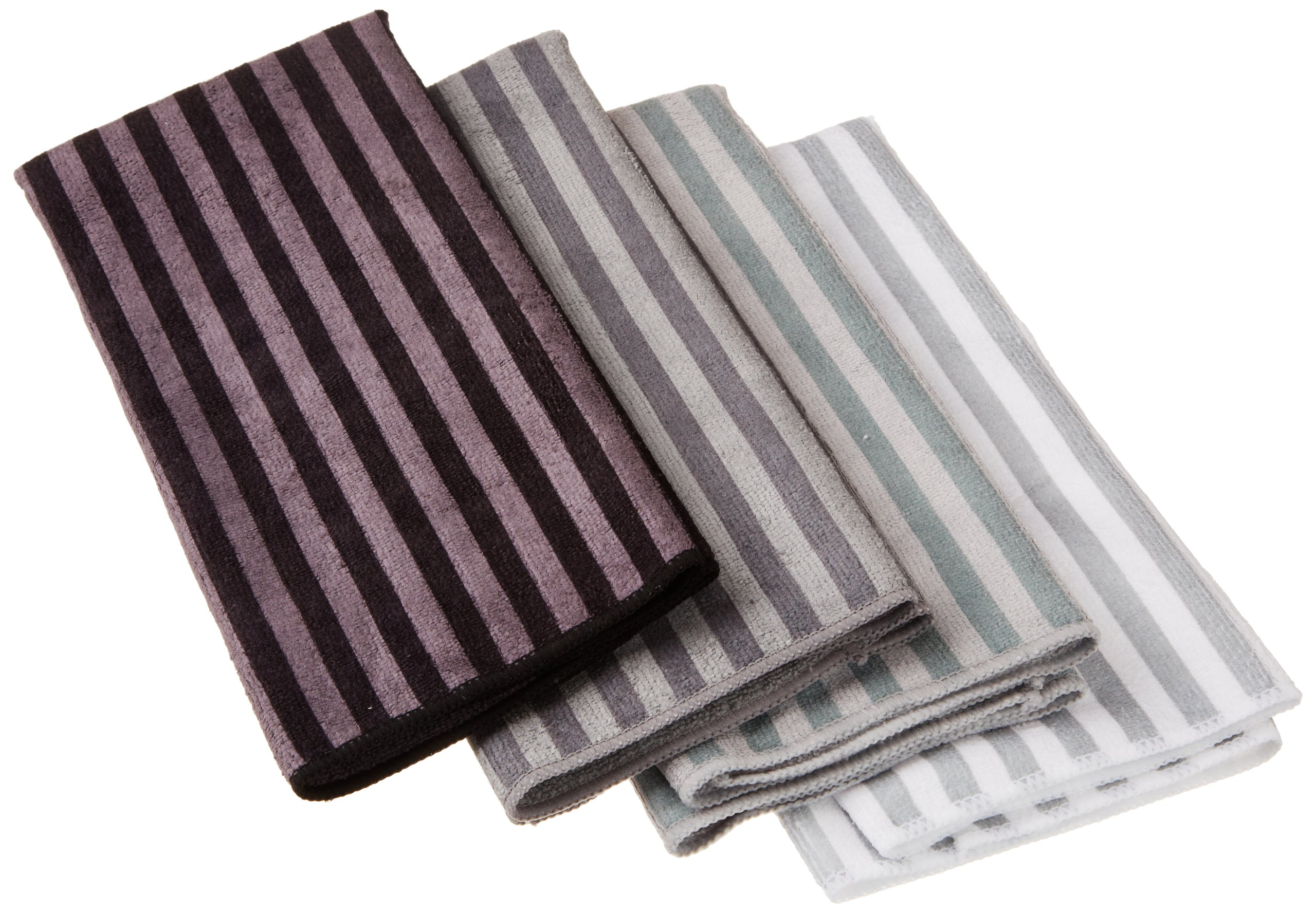 DII Multi-Purpose Microfiber, Gray Stripes, Dishtowel Set