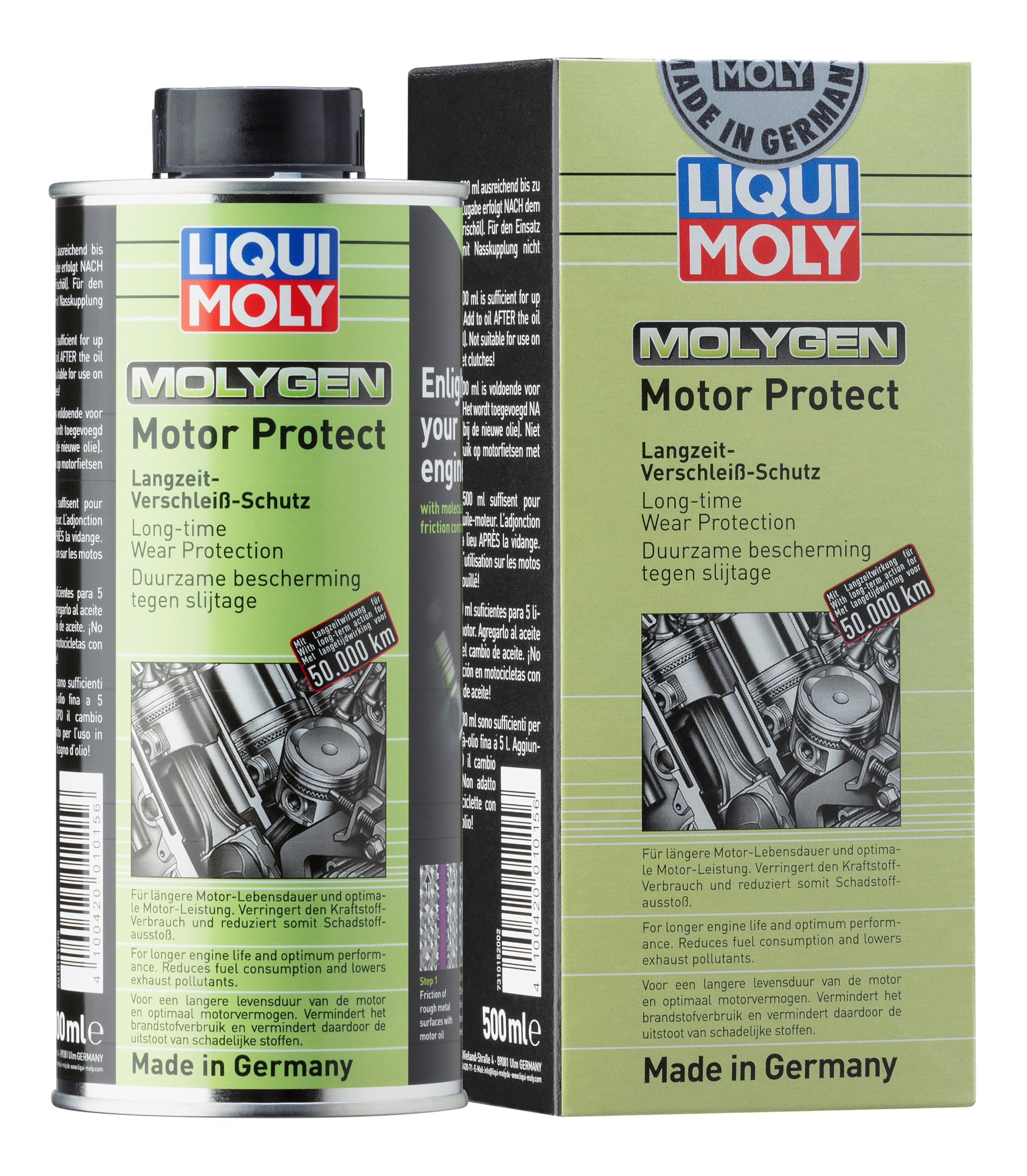 LIQUI MOLY Molygen Motor Protect 1015 Long time wear protection EXTENDS engine life NEW, green