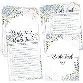 Blue Floral Bridal Shower Games, Bride Feud Game Cards for 25 Guests, Blue Hydrangea Wedding Shower Games, Bridal Shower Party Favors, Engagement Party Decor Supplies -12