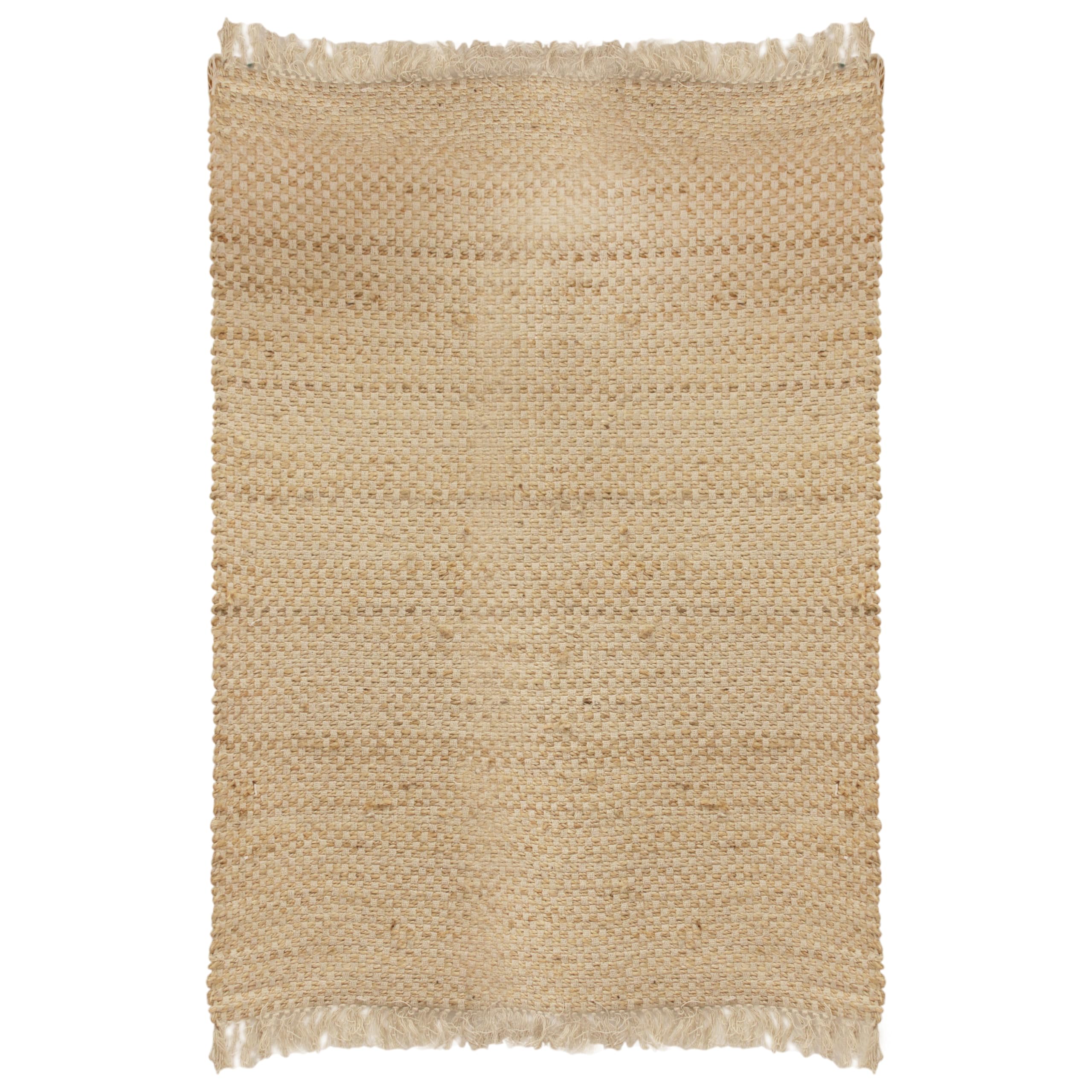 HOME DECO FACTORY - Tx9026 - Jute Canvas Rug with Fringes 120 x 170 cm