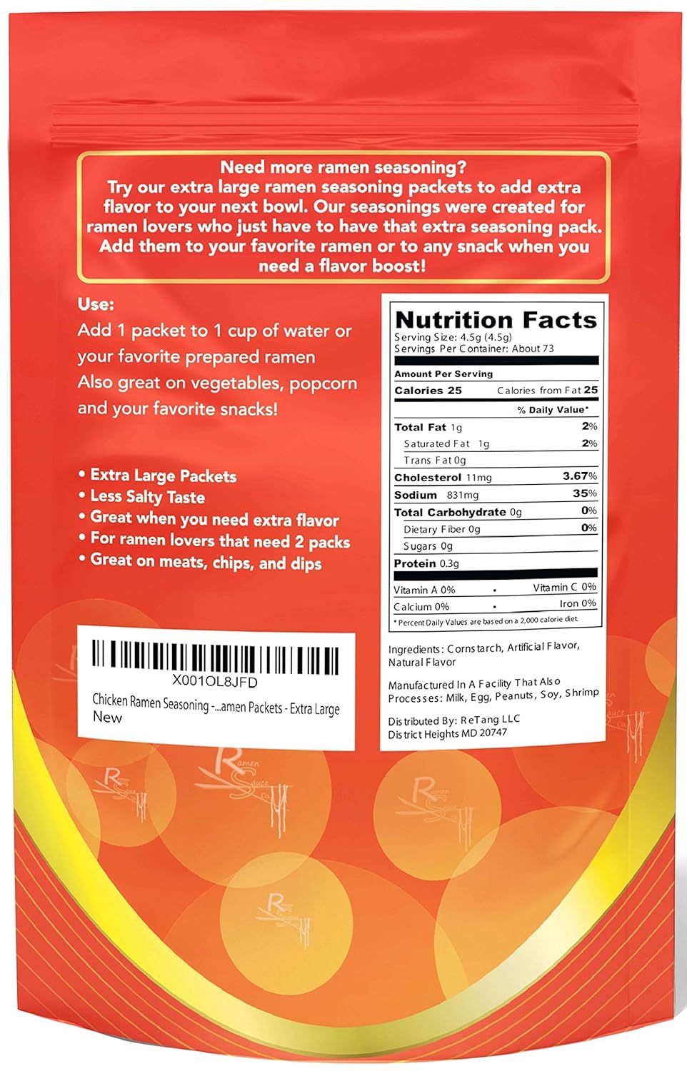 Ramen Noodles Nutrition Facts Without Seasoning
