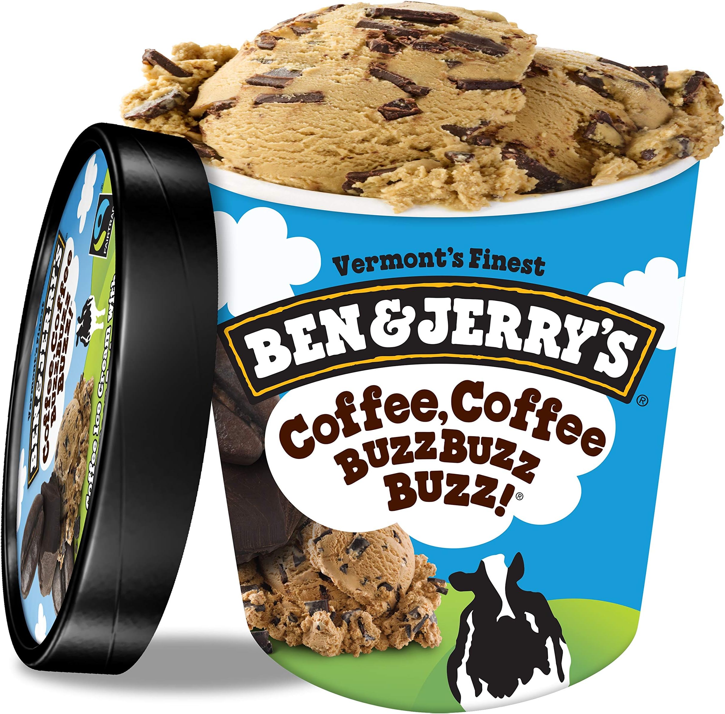 Ben & Jerry's Ice Cream Coffee Coffee BuzzBuzzBuzz! Non-GMO 16 oz