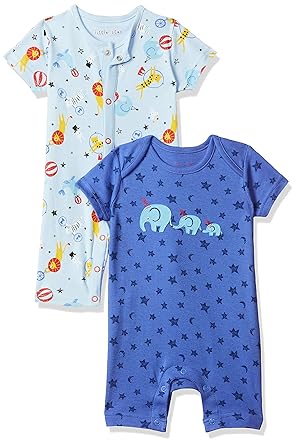 Baby Boys Romper Suits (Pack of 2) (SB057-1_Multicoloured_0-3 M)
