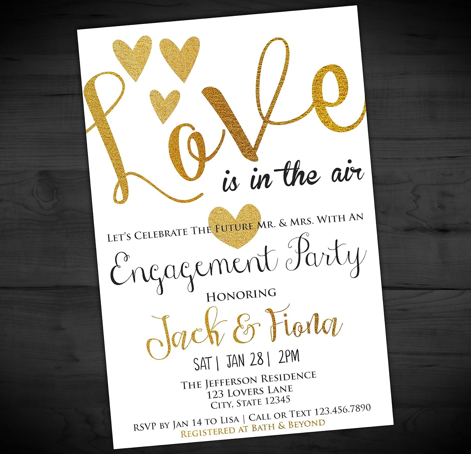 Stationery Paper Bridal Shower Engagement Party Invitations