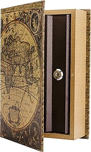 BARSKA CB12480 Key Lock Antique Map Diversion Book Safe Lock Box