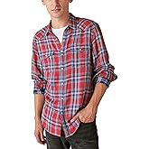 Lucky Brand Mens Lucky Brand Men's Indigo Plaid Western Long Sleeve Shirt