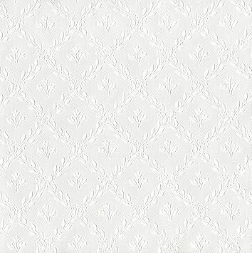 Brewster Rd393 Anaglypta Paintable Leaf Trellis With Flower Wallpaper 21 Inch By 396 Inch White Amazon Com