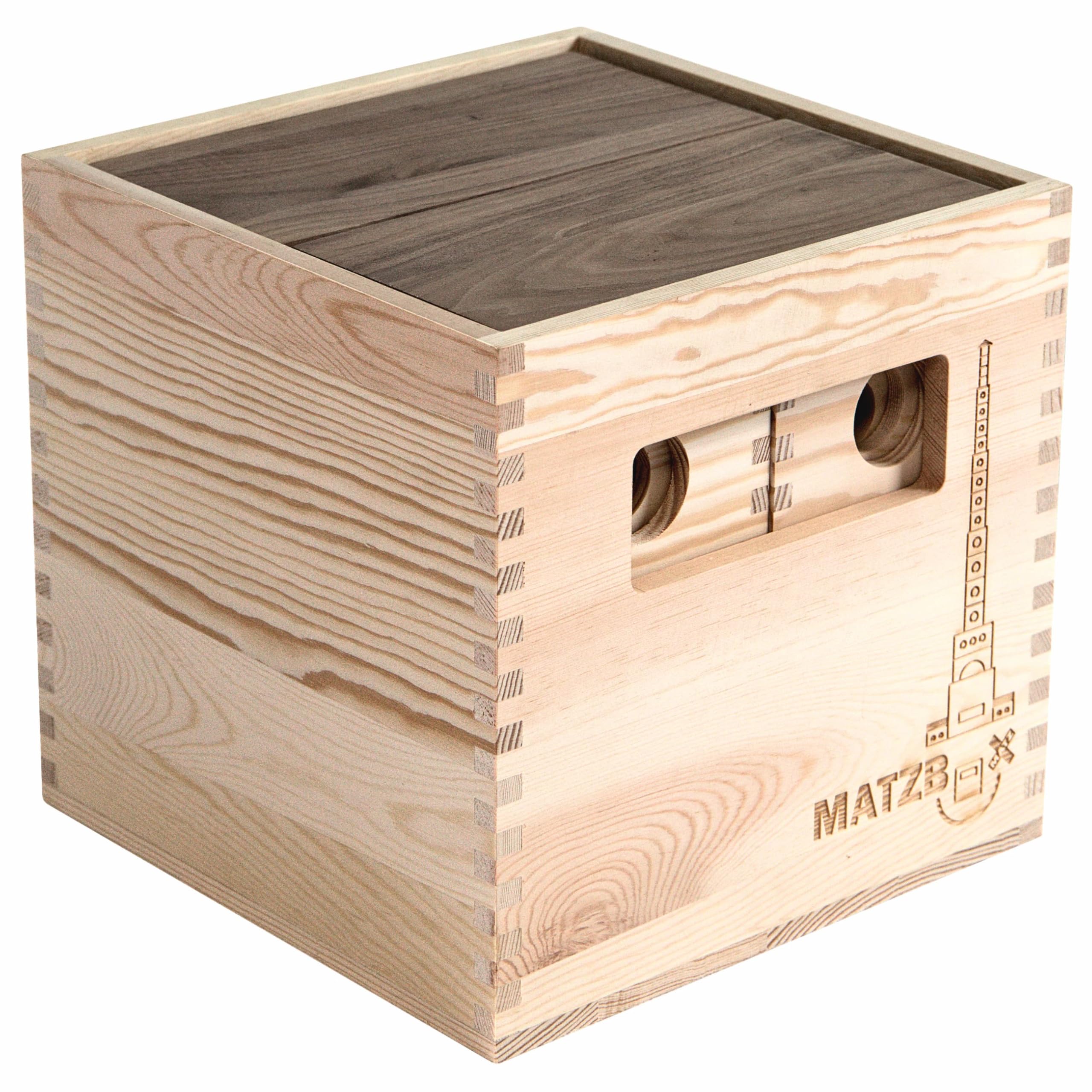 MATZBOX Montessori Kreativspielzeug aus Holzbausteinen – ausgezeichnetes Premium Spielzeug von 1 bis 7 Jahren – vielseitige Bauklötze & Boxen für freies, langanhaltendes Spielen, nachhaltiges Geschenk