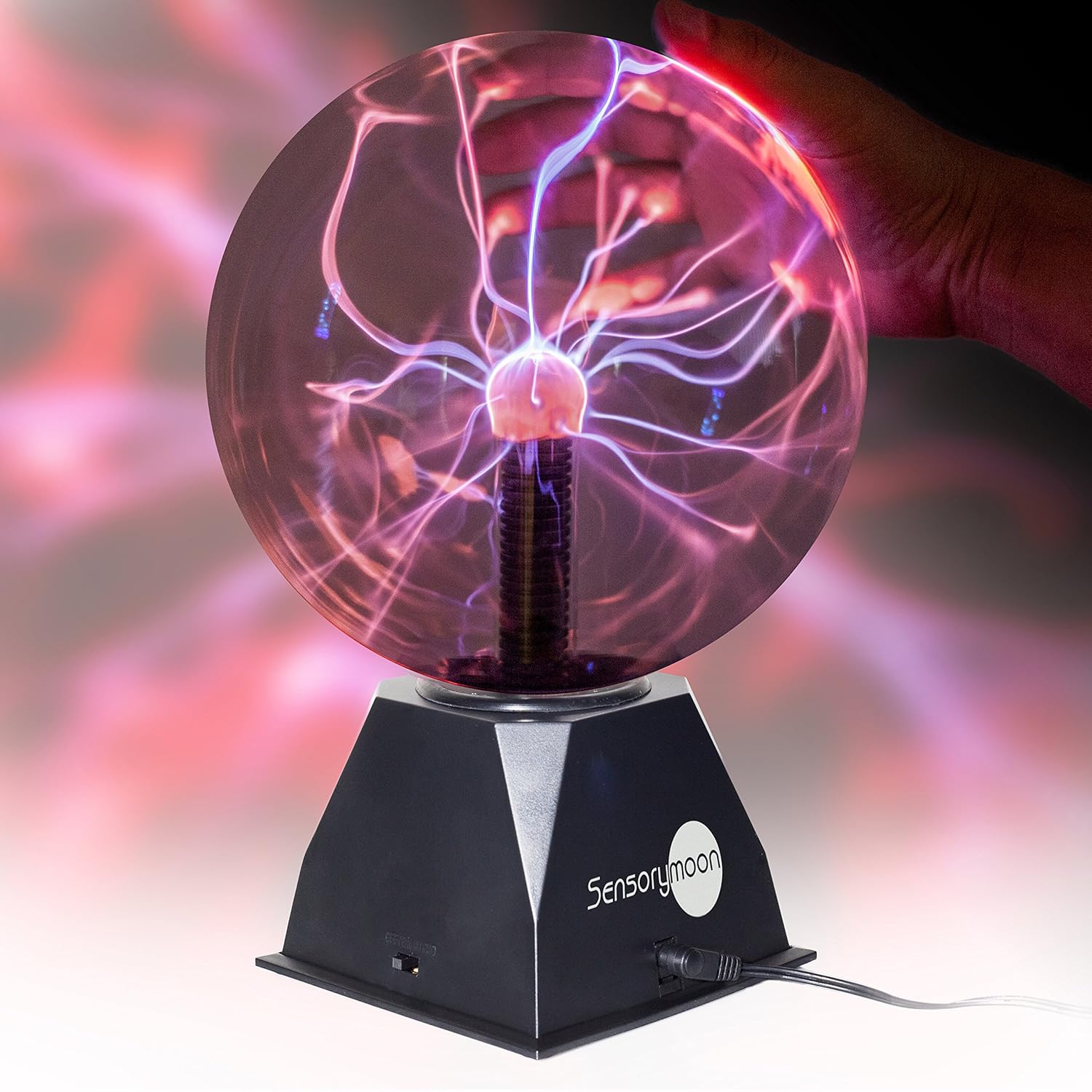 最安値挑戦 Sensorymoon 本当に8インチのプラズマボール照明器具 大きな電気の球体 静電気の光 タッチセンサー付き 音センサー付き 大きな8インチのガラスの球体とテスラコイルは子供達にとって最高の科学のおもちゃ常夜灯 B06vxstgkc 60 Off Kallik Is