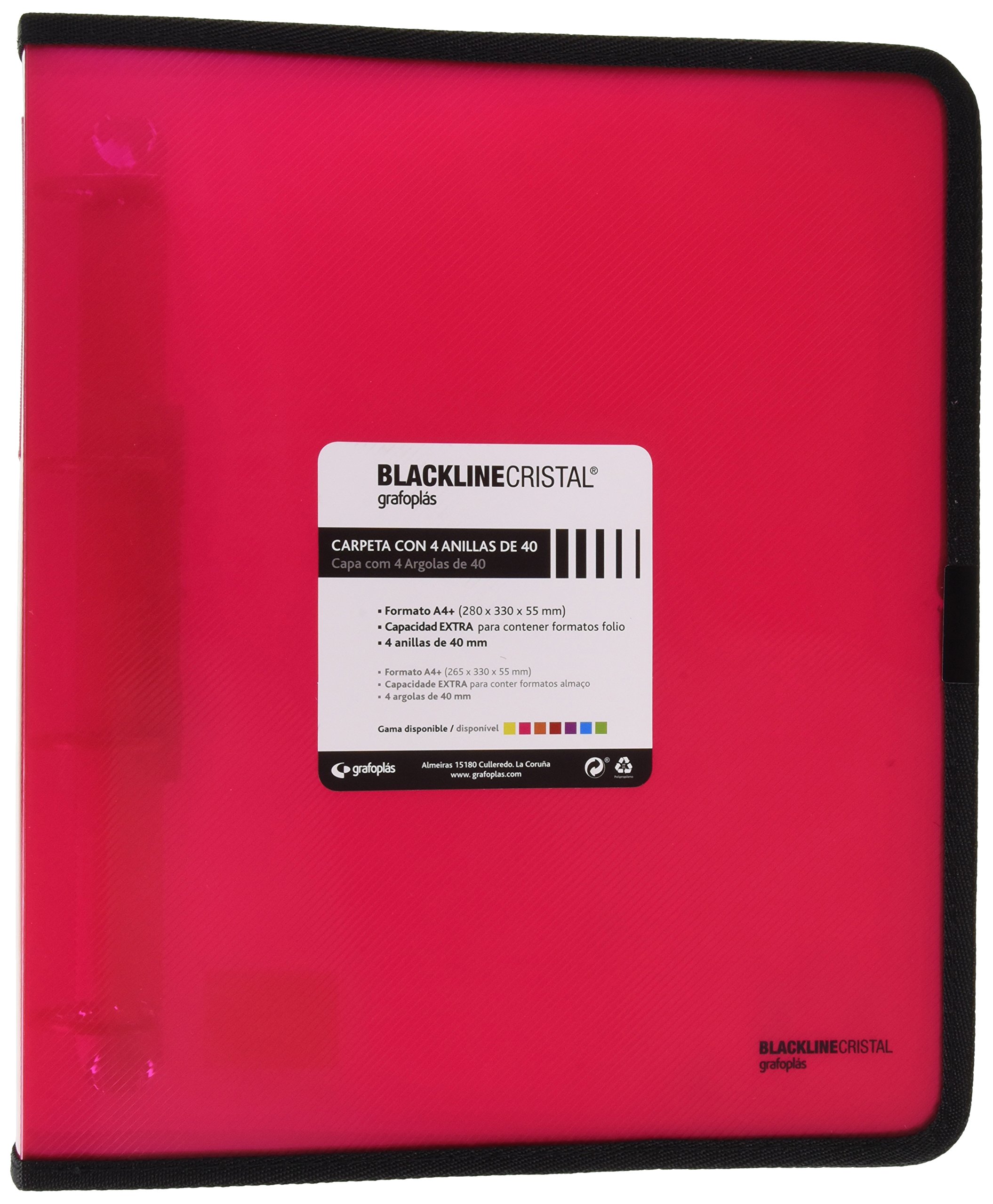 grafoplas 30120654 – Folder with Rings, Fuchsia, A4 +