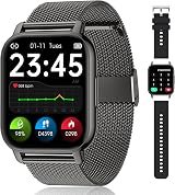 Popglory Smart Watch 1.85 inch 44mm 2 Straps Blood Pressure Heart Rate OS