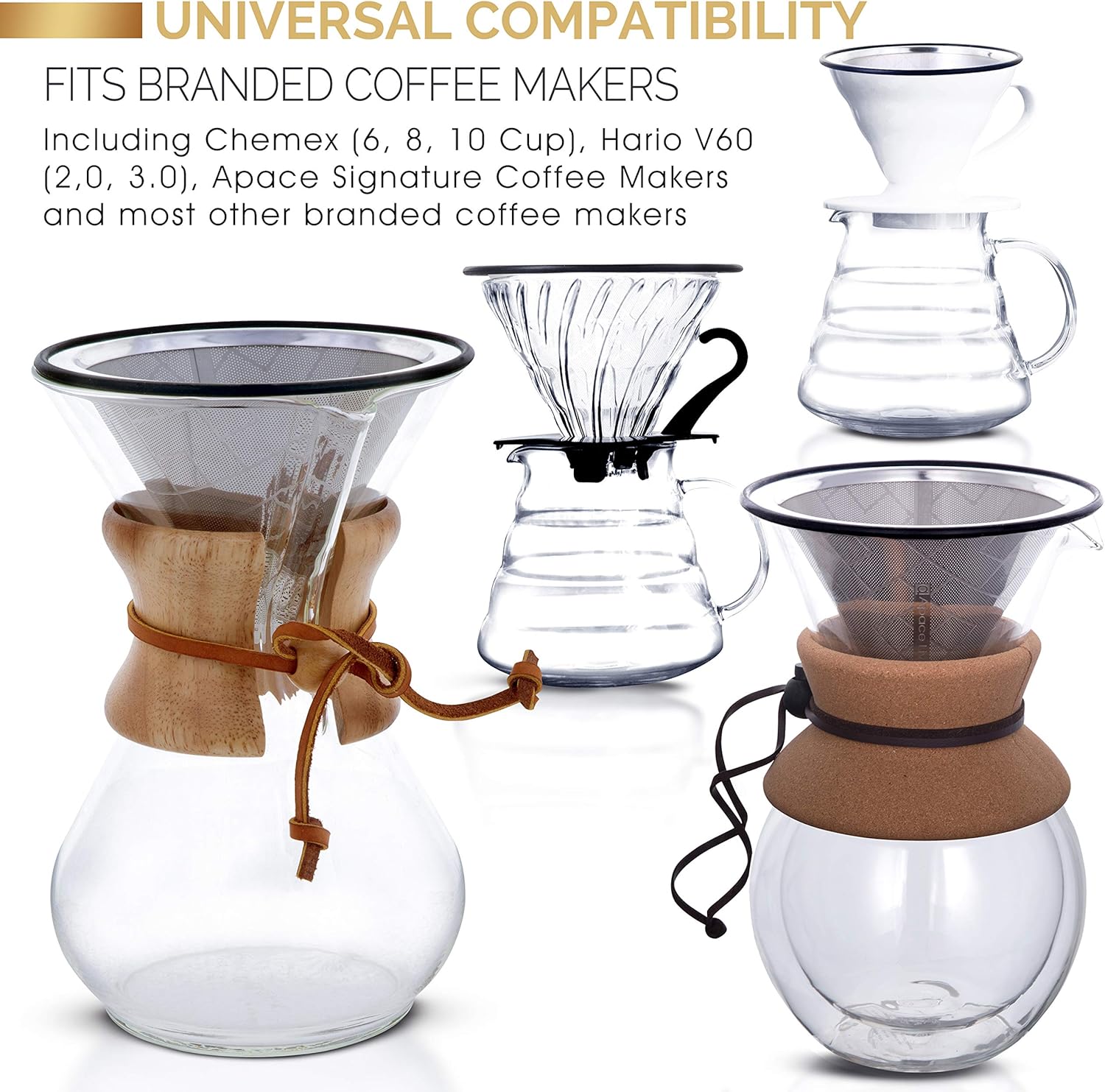 Perfect for Chemex Hario Bodum & Other Coffee Makers Paperless Coffee