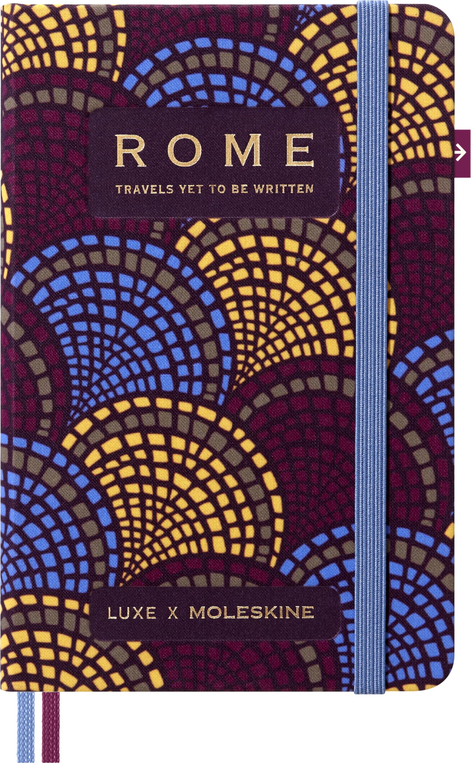 Moleskine Luxe Rome City Notebook, Notebook With Travel Contents, HardCover in Fabric and Closure With Elastic, Pocket Format 9 x 14 cm