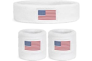 Suddora Country Headband & Wristbands Set (includes 2 Wrist & 1 Head Sweatband)